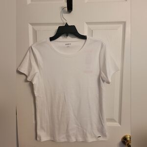 DKNY White Logo Crew Neck Tee
